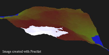 Fractal generated terrain.  Created with Fractint